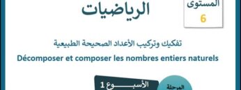 الرياضيات المستوى السادس الأسبوع الأول الدرس الثاني (المدرسة الرائدة)