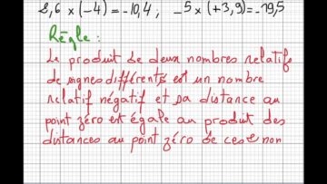 cours des nombres décimaux relatifs produit et quotient  1er AC séance1