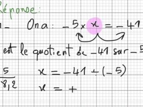 Exercice14 sur le cours des nombres décimaux relatifs produit et quotient 1er Ac