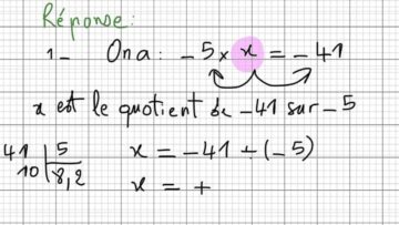 Exercice14 sur le cours des nombres décimaux relatifs produit et quotient 1er Ac