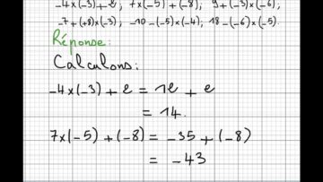 exercice4 sur le cours des nombres décimaux relatifs produit et quotient 1er AC