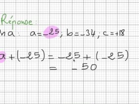 Exercice4 sur le cours des nombres décimaux relatifs  somme et différence 1er AC