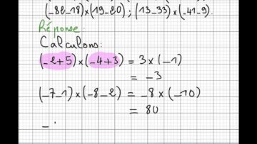 exercice5 sur le cours des nombres décimaux relatifs produit et quotient 1er AC