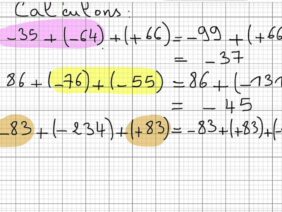 Exercice6 sur le cours des nombres décimaux relatifs  somme et différence 1er AC