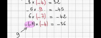 Exercice9 sur le cours des nombres décimaux relatifs produit et quotient 1er Ac